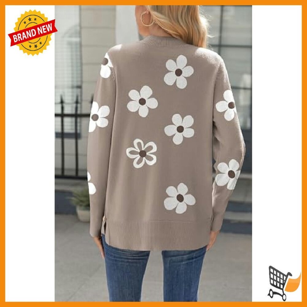 Loose Knit Side Button Pullover Sweater Tunic Length Casual Top - Picture 5 of 8